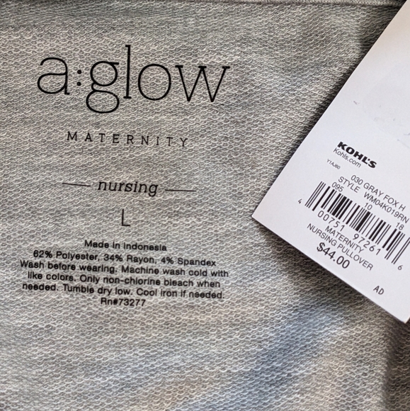 MATERNITY, A:GLOW, Supersoft Side-Slit Nursing Hoodie, Size Large. - Picture 8 of 8